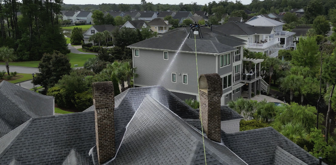 Why Drone Roof Cleaning Is Superior to Traditional Methods